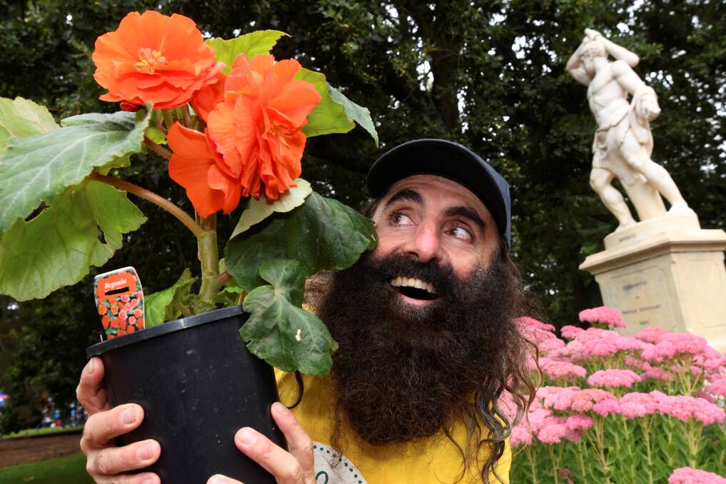 ENTHUSIASM: Gardening Australia host Costa Georgiadis was a crowd favourite on the Begonia live stage. Pictures: Lachlan Bence 