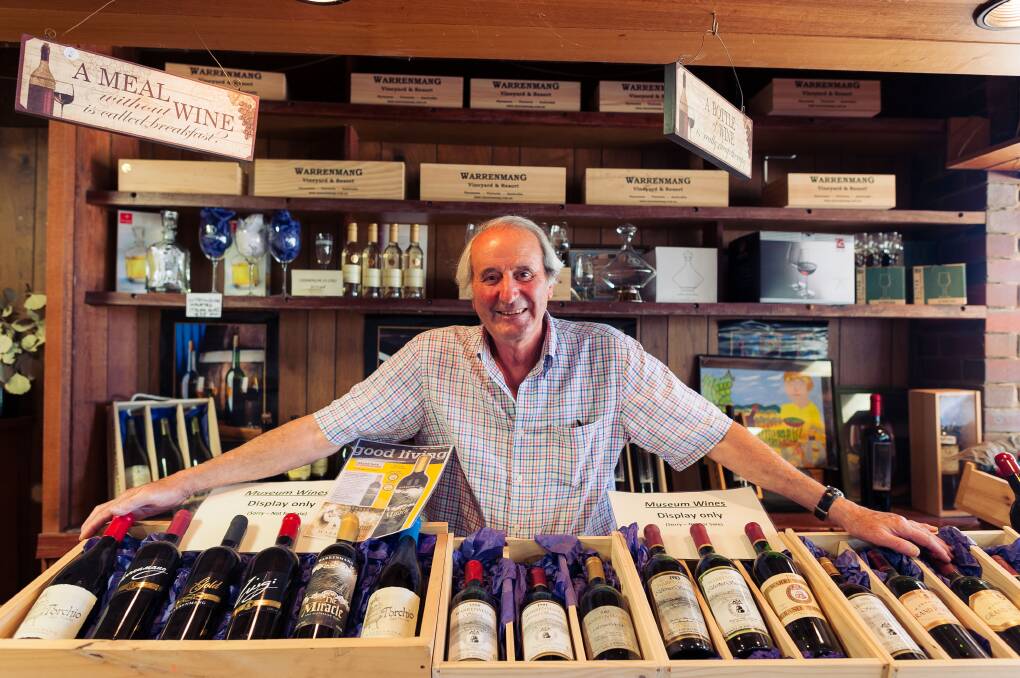 Luigi Bazzani with his handmade Warrenmang wines. 