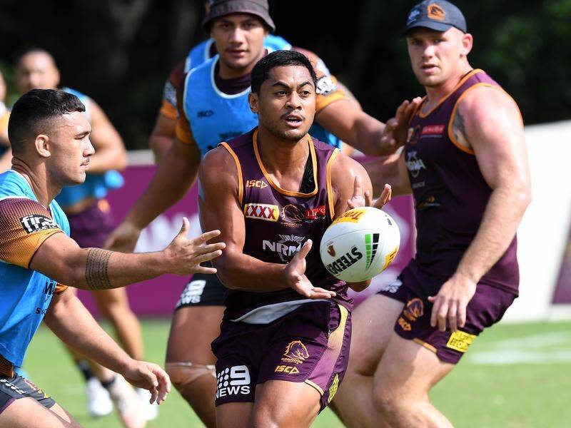 Brisbane Broncos five-eighth Anthony Milford (c) has scored one try in nine NRL games this season.