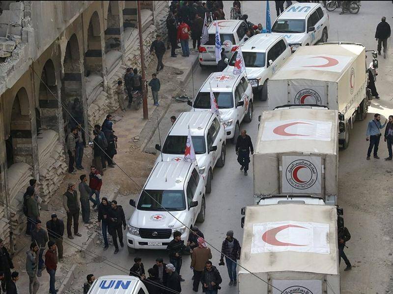 The Syrian government has finally allowed food to enter eastern Ghouta but blocked medical supplies.