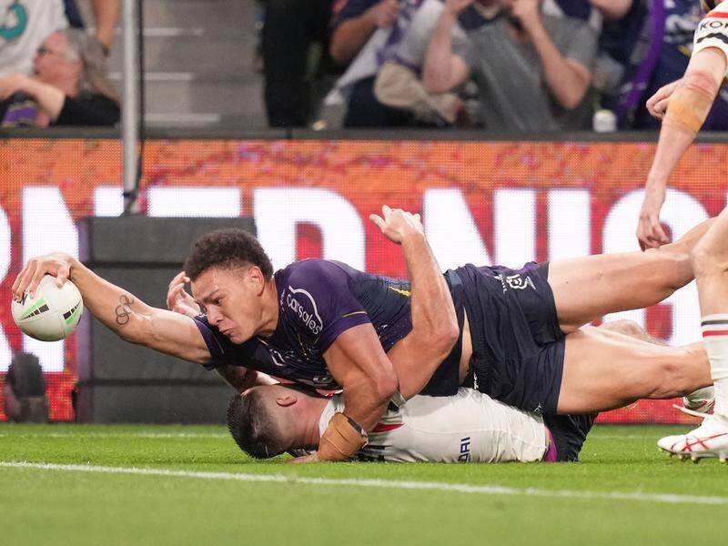 Will Warbrick has made a successful transition from Rugby Sevens to NRL as a winger for Melbourne. (Scott Barbour/AAP PHOTOS)