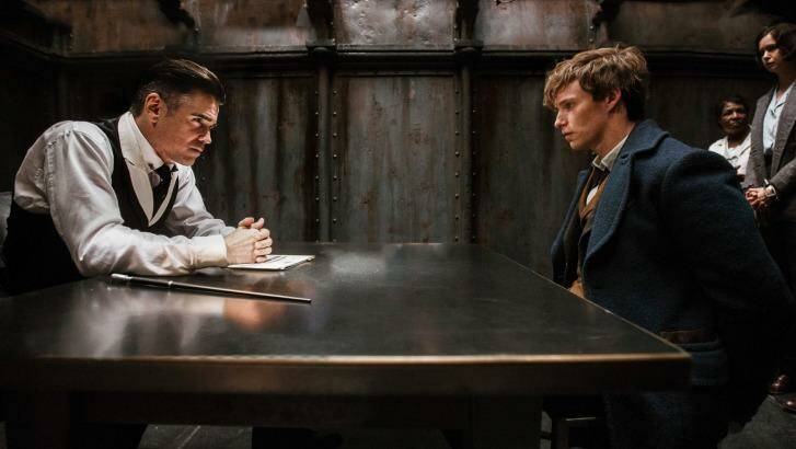 Colin Farrell, left, and Eddie Redmayne in a scene from Fantastic Beasts and Where to Find Them. Photo: Jaap Buitendijk/Warner Bros.Entertainment via AP