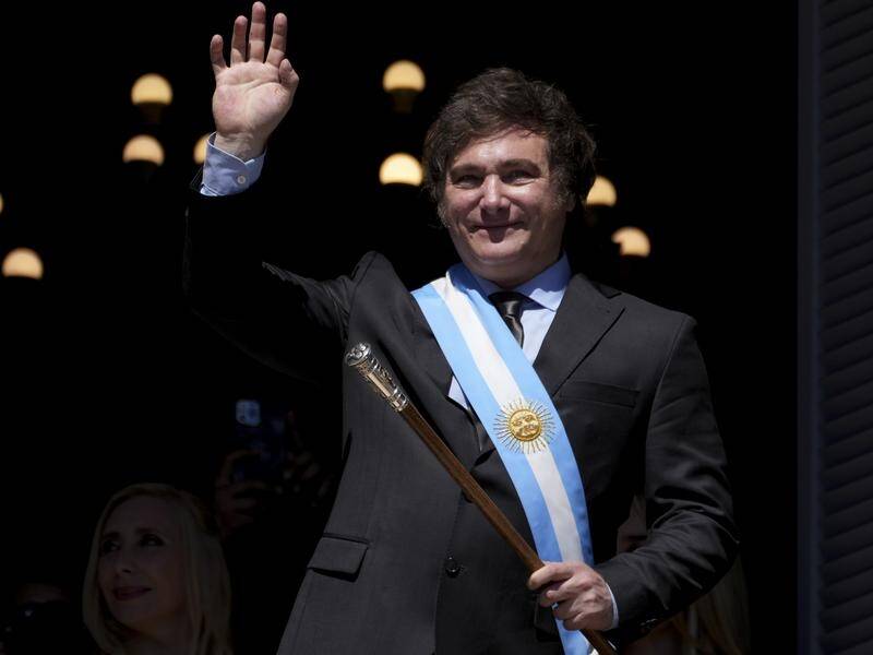 Newly sworn-in President Javier Milei warns Argentina still faces many economic hurdles. (AP PHOTO)