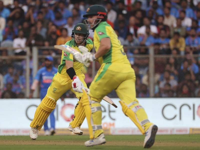 David Warner (l) and captain Aaron Finch both scored centuries in Australia's ODI win in India.