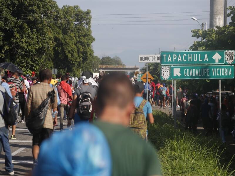 Central American migrants flood into Tapachula as they advance towards the US-Mexico border.
