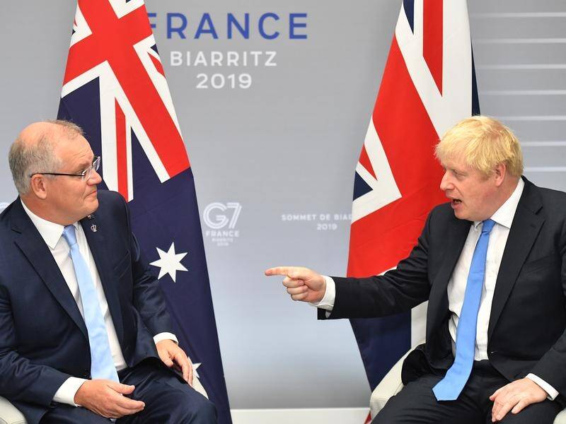 Scott Morrison and Boris Johnson talked cricket at a meeting on the sidelines of the G7 Summit.