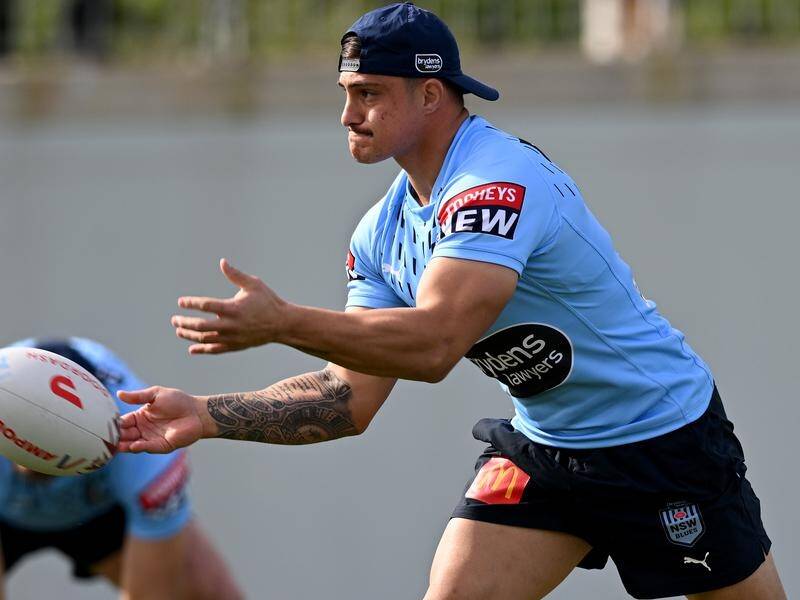 Kotoni Staggs (pic) has big shoes to fill in the centres for the NSW State of Origin team.
