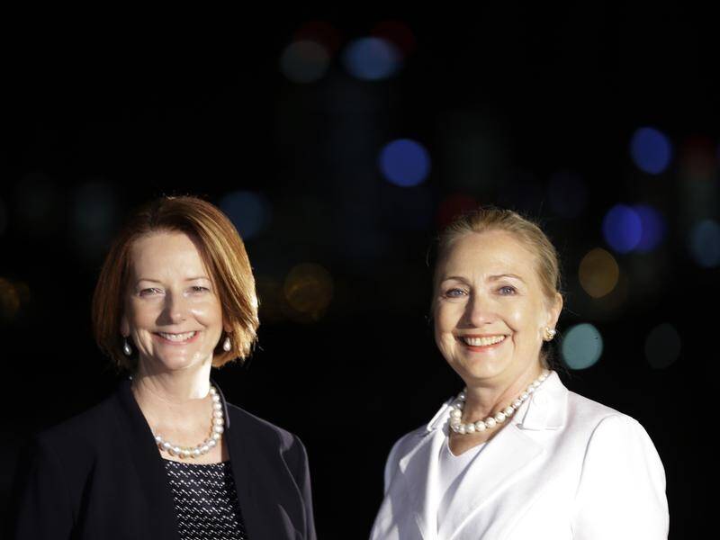 Julia Gillard will act as moderator at Hillary Clinton's two events in Melbourne and Sydney.