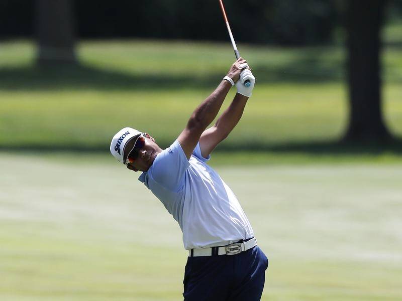 Hideki Matsuyama has shot a seven-under-par 65 to lead in third round in the Detroit PGA event.