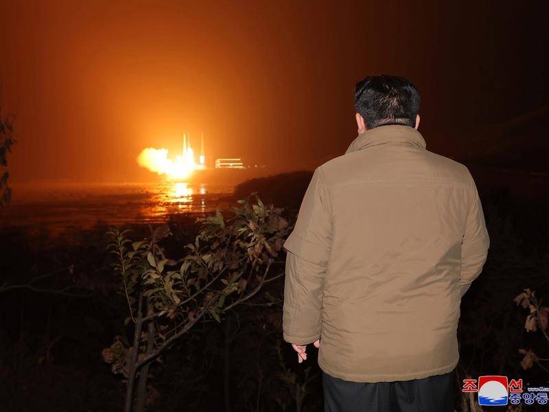 North Korean leader Kim Jong-un has overseen the launch of a new type of carrier rocket. (EPA PHOTO)