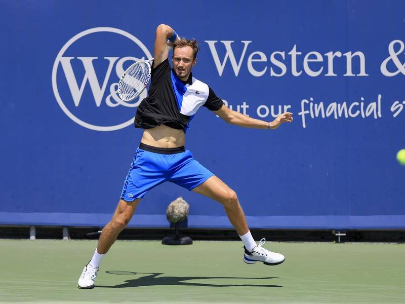 Daniil Medvedev en route to wearing down his last-16 opponent Denis Shapovalov in Cincinnati. (AP PHOTO)