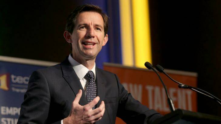 Federal Education minister Simon Birmingham has welcomed the report Photo: Wayne Taylor