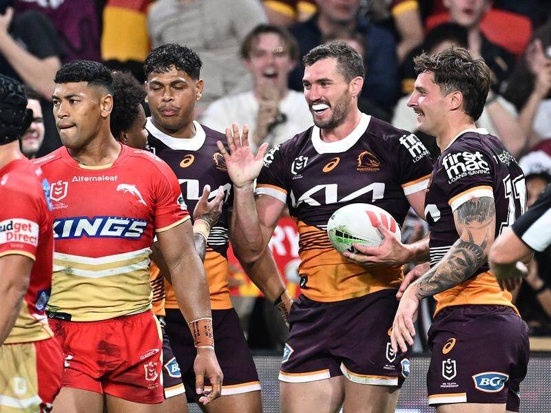 Corey Oates got on the scoresheet as the Broncos continued their domination of the Dolphins. (Dave Hunt/AAP PHOTOS)