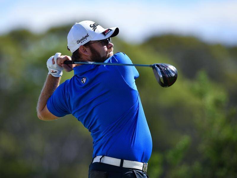 Matthew Stieger has shot into contention at the Vic Open by defying a windswept 13th Beach.