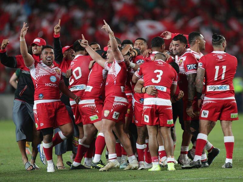 Tonga created history by defeating Australia 16-12 in Auckland.