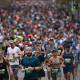Around 60,000 people participated in the 50th edition of Sydney's City2Surf fun run on Sunday. (Steven Saphore/AAP PHOTOS)