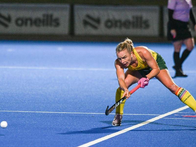 Jane Claxton is the most capped player in the Hockeyroos' 2024 roster ahead of the Paris Olympics. (Brenton Edwards/AAP PHOTOS)