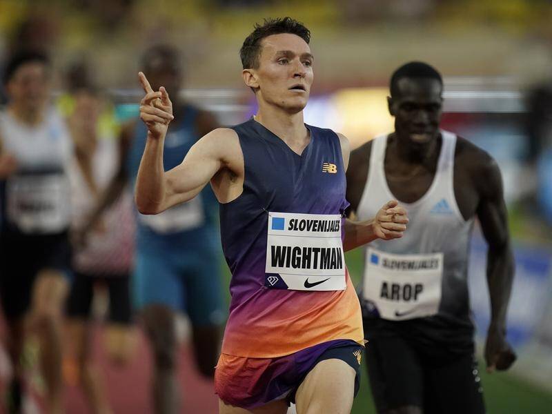 Jake Wightman of Britain wins the men's 1000m during the Diamond League meeting in Monaco. (AP PHOTO)