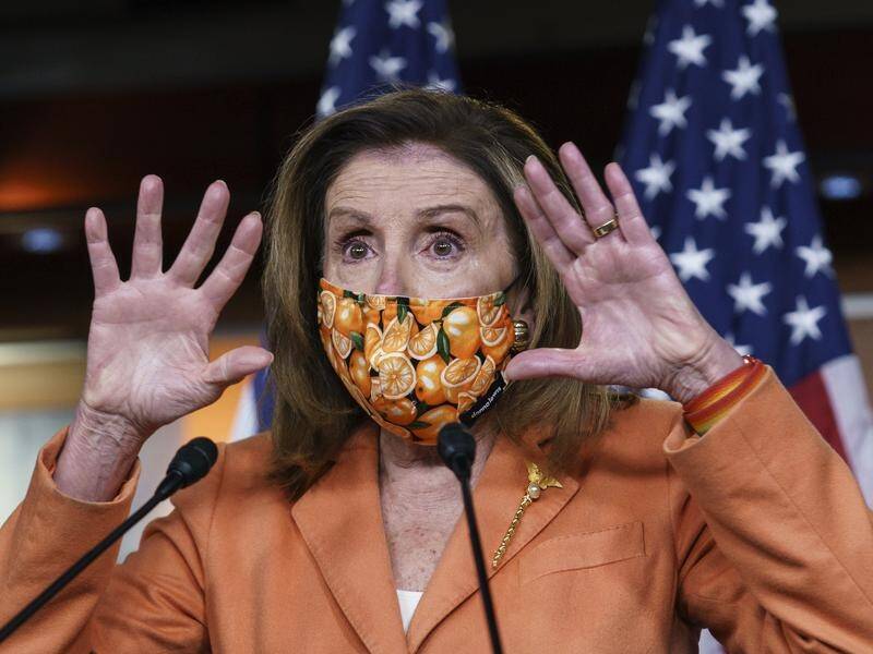 Nancy Pelosi has stuck to her demand for a $US2.2 trillion aid and stimulus package.