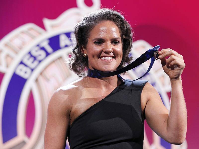 Emma Kearney of the Bulldogs has won the AFLW Best and Fairest award for the 2018 season.