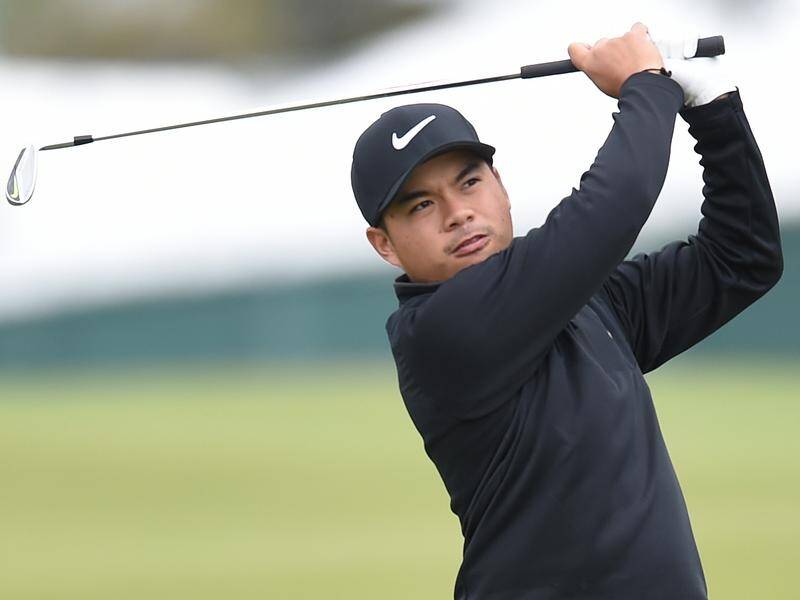 Miguel Tabuena shares the lead after the opening round of the Super 6 golf tournament in Perth.