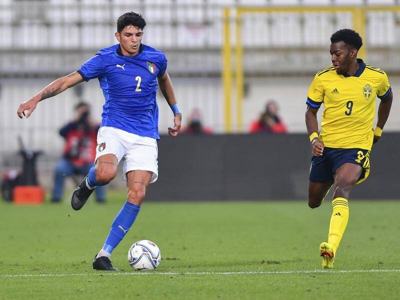 Sweden's No.9 Anthony Elanga in action during the U21 match in which he says he was racially abused.