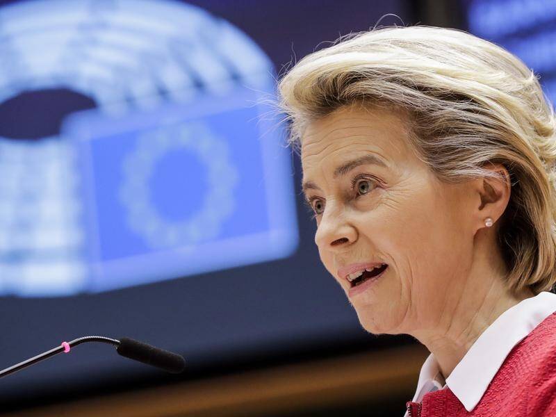 Ursula von der Leyen says the EU is open to waiving intellectual property rights for COVID vaccines.