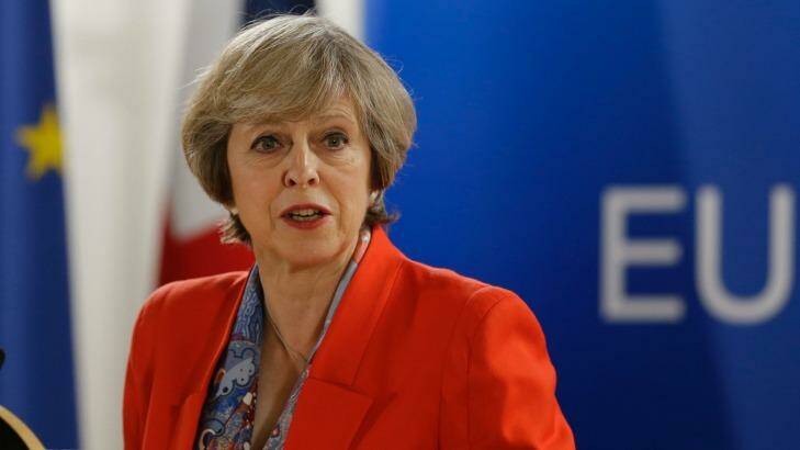 British Prime Minister Theresa May, pictured at the EU Summit in Brussels on October 21, had planned to trigger Brexit by the end of March. Photo: Alastair Grant
