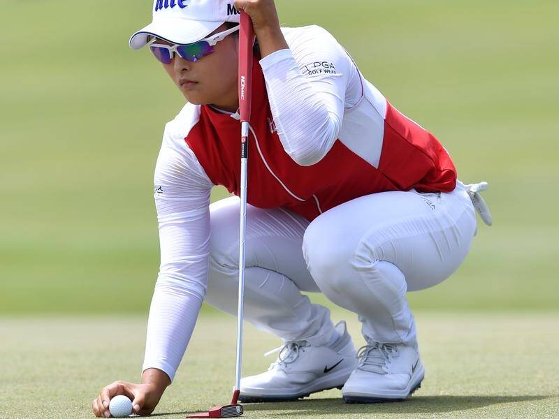 Jin Young Ko from Korea leads the Australian Women's Open golf tournament in Adelaide.