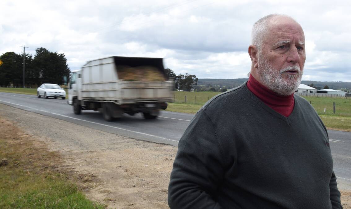 Concerned: Enfield resident Bill Pinhey wants to see major works to improve the Colac-Ballarat Road.
