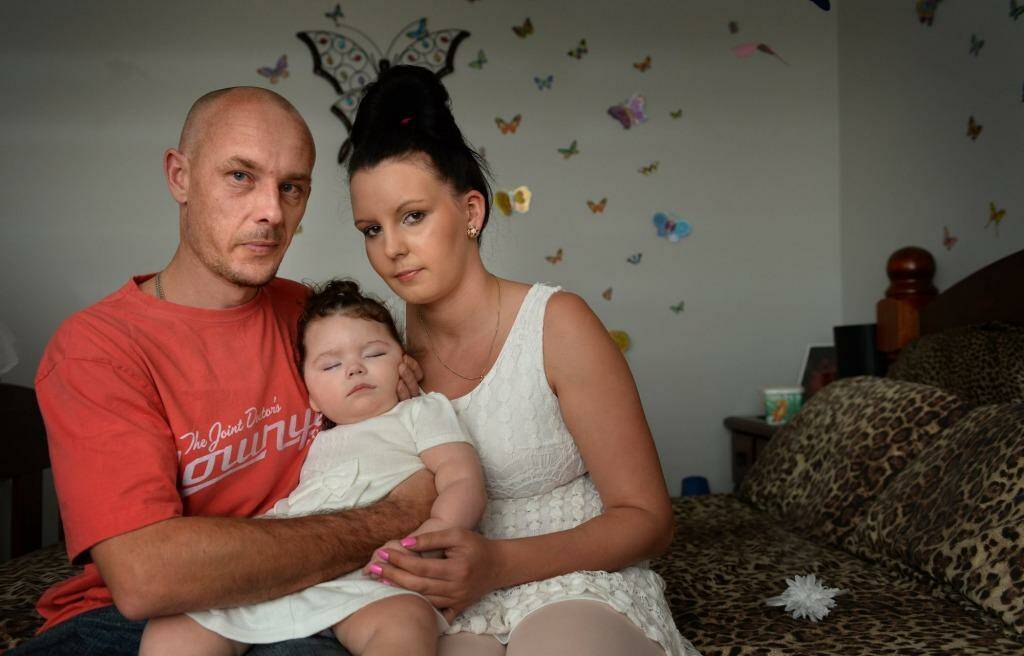 "I feel like I'm being pushing into breaking the law": Jaylene Siery and Peter Rule with daughter Larissa, now two years old.  Photo: Marina Neil 