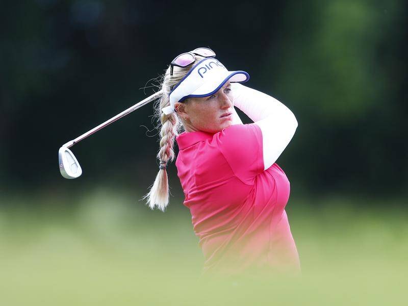 Briton Holly Clyburn has set a new course record at the Australian Ladies Classic.