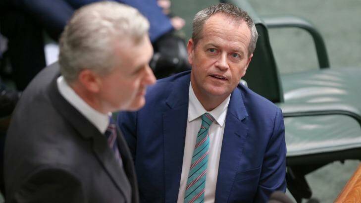 Manager of Opposition Business Tony Burke, pictured with Labor leader Bill Shorten, said that since Mr Turnbull had made that claim  Labor would take him at his word. Photo: Alex Ellinghausen