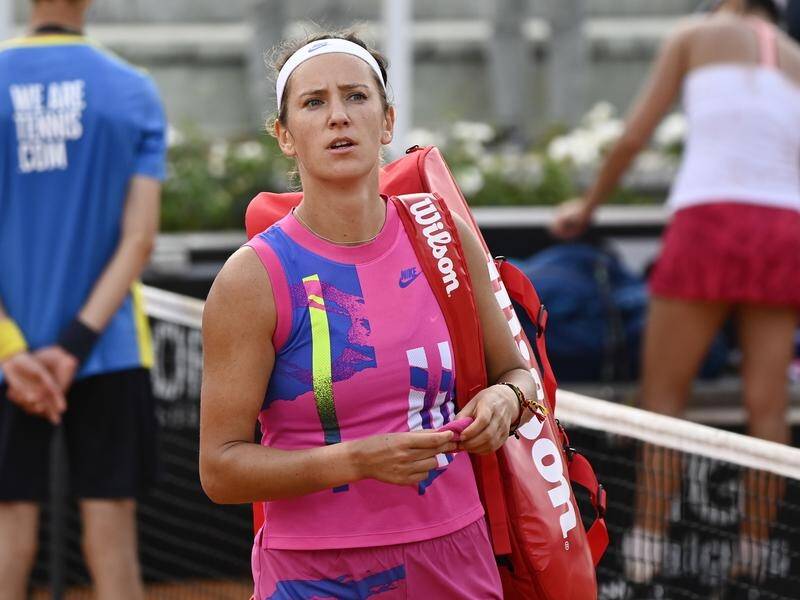 Victoria Azarenka is among 47 players in lockdown after positive COVID tests on their flights.