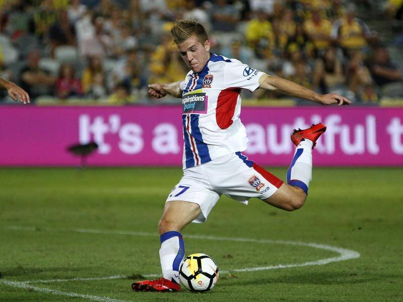 Riley McGree's three goals have led Newcastle to a stunning 8-2 A-League win over Central Coast.