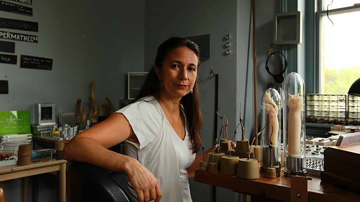 Maria Fernanda Cardoso works with images and models of insect penises. Photo: Tamara Dean