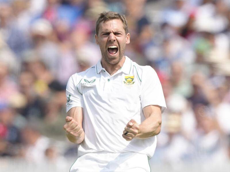 South Africa's Anrich Nortje celebrates the key wicket of England's Jonny Bairstow at Lord's. (AP PHOTO)
