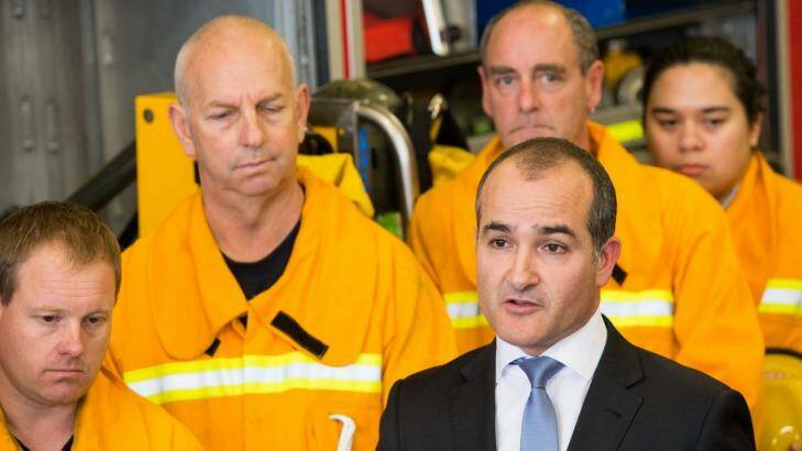 Emergency Services Minister, James Merlino has announced the new CFA board while at the Cranbourne CFA station.   Photo: Jason South