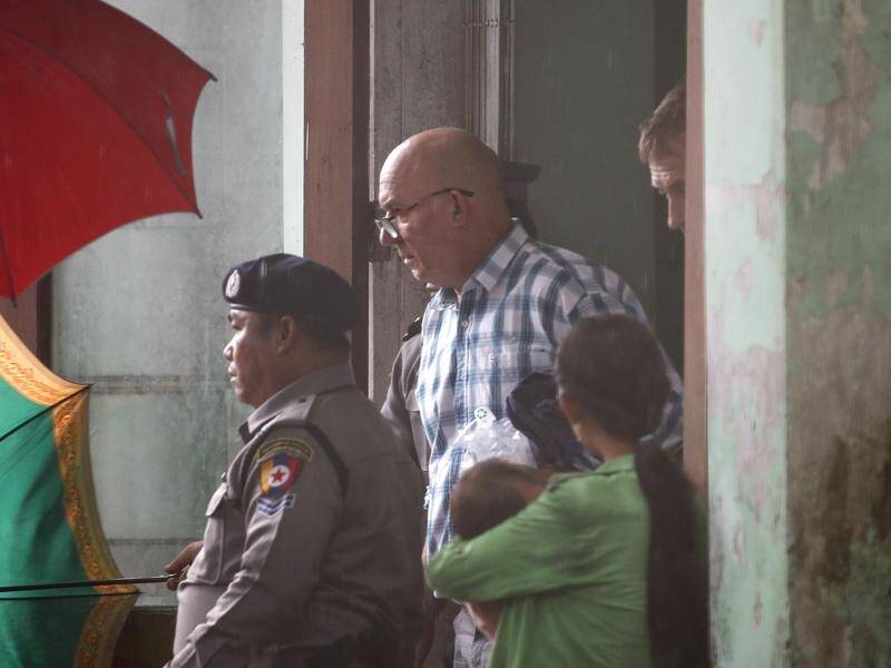 Australian publisher Ross Dunkley is on trial in a Myanmar court on drug charges.