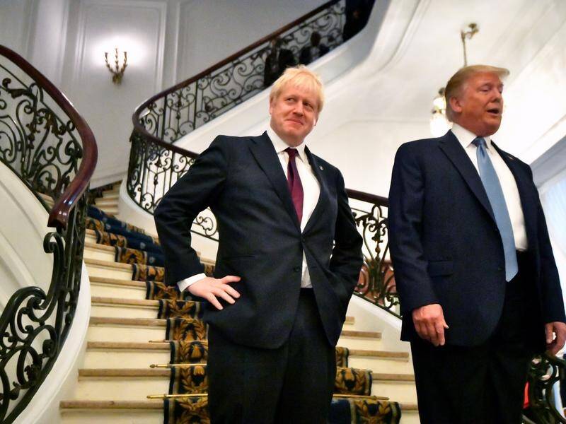 Boris Johnson and Donald Trump at the G7 in France.