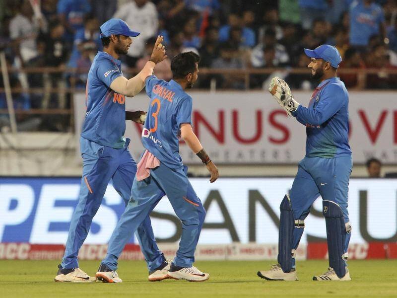 Deepak Chahar, left, took six wickets as India beat Bangladesh to seal a 2-1 series win.