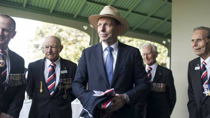Prime Minister Tony Abbott meets with D-Day veterans on Saturday. Photo: James Brickwood