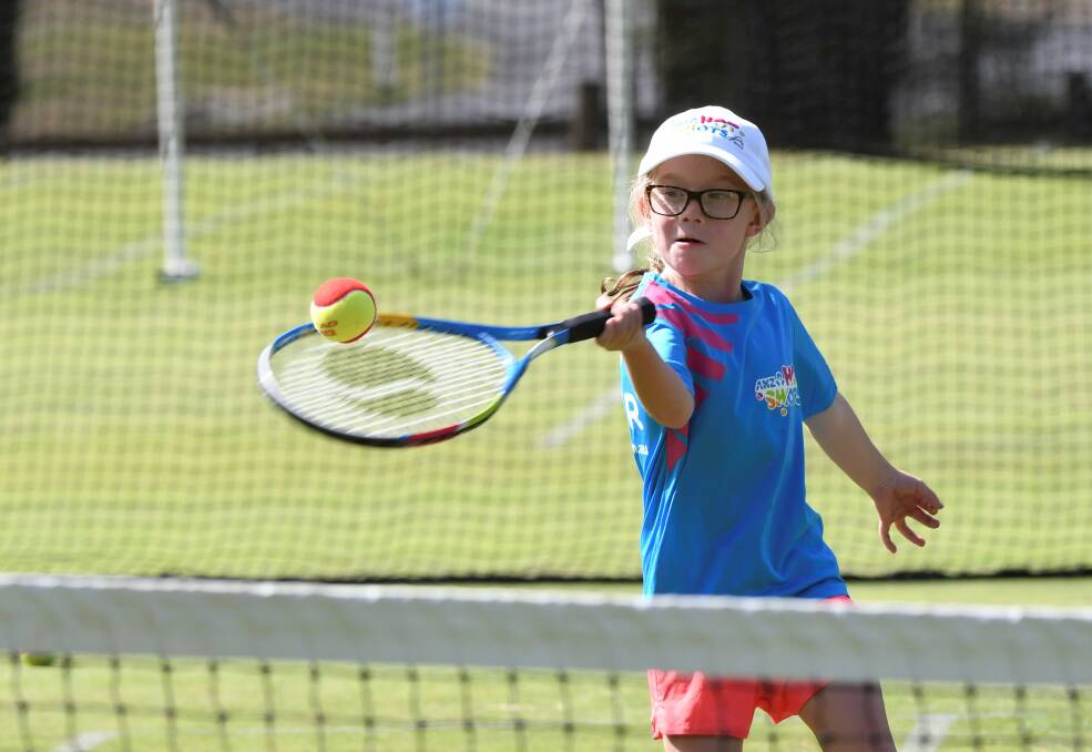 MEMORABLE MOMENT: Ballarat player Ruby O'Brien at Mt Prospect District Tennis Association in Creswick takes to the court. Picture: Lachlan Bence
