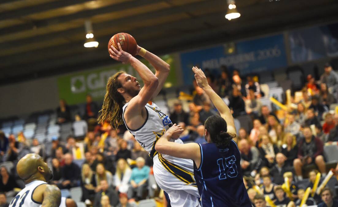Craig Moller for the Ballarat Miners against Frankston Blues in the South East Australian Basketball League in May last year. Picture: Luka Kauzlaric 