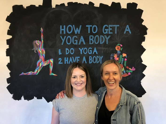 WELLNESS: headspace Ballarat youth worker Alannah Candy with yoga instructor Jackie Allen ahead of the first session on Monday afternoon.