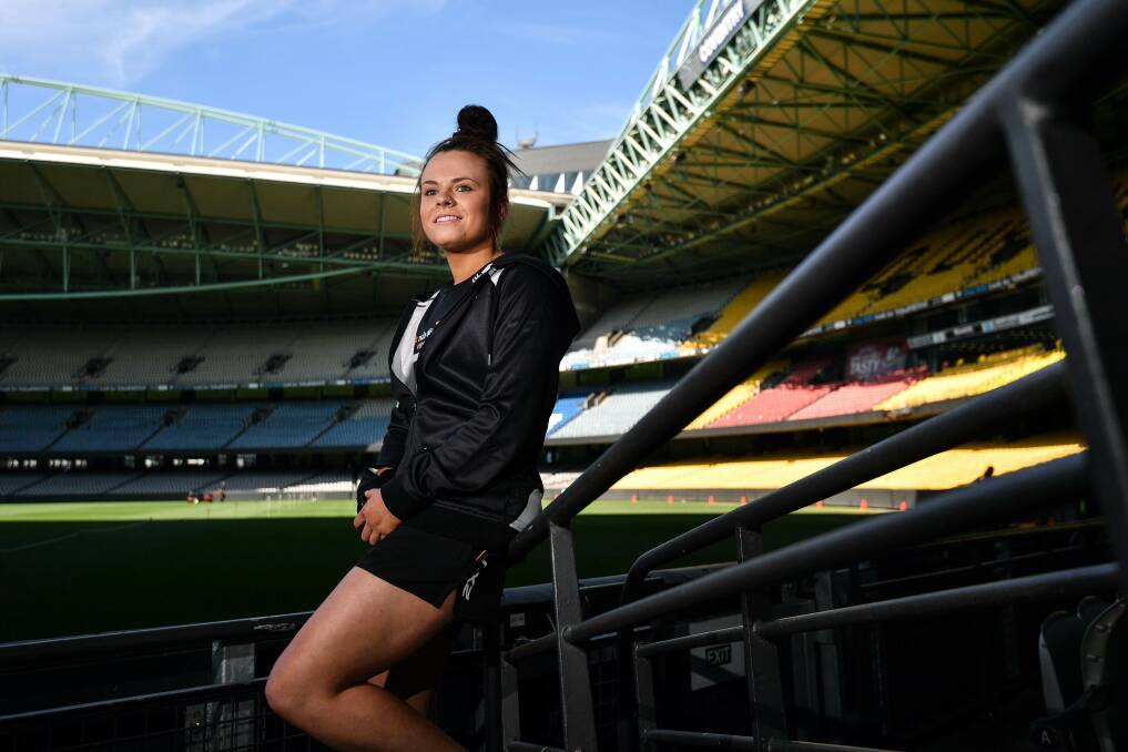 CHANGE: Jenna Bruton, pictured here as a draft prospect, is leaving the reigning premiers for one of the AFLW's newest clubs. Picture: Joe Armao 