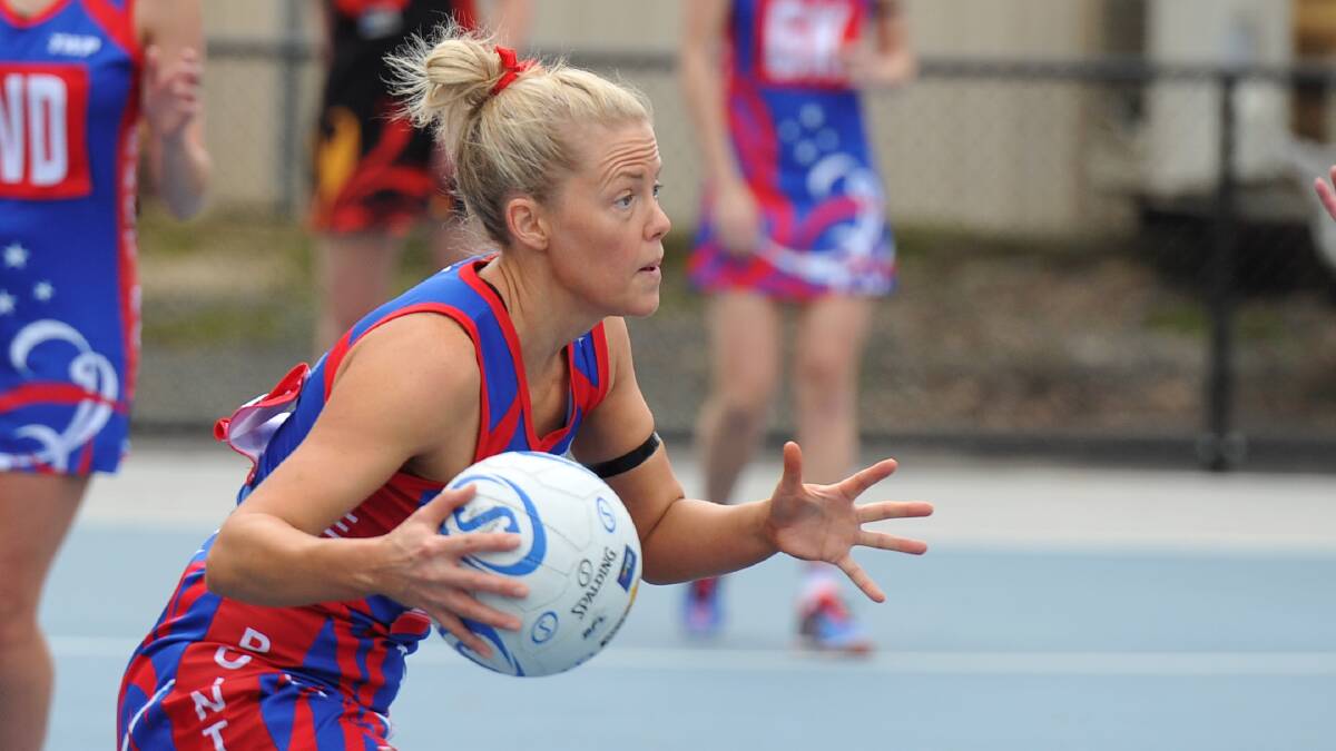 UPSET: East Point's Jessica Macgowan looks to pass the ball during Saturday's clash against Bacchus Marsh at Eastern Oval, with her team falling short by six points. Picture: Lachlan Bence

