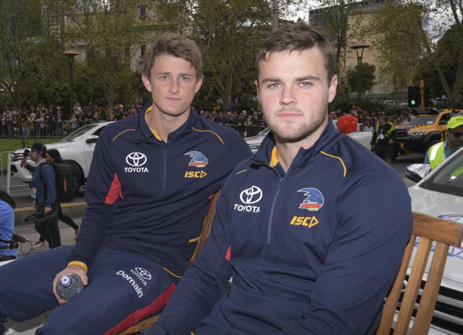 TALENT: Crows players and brothers Matt and Brad Crouch. Picture: Eddie Jim (The Age)
