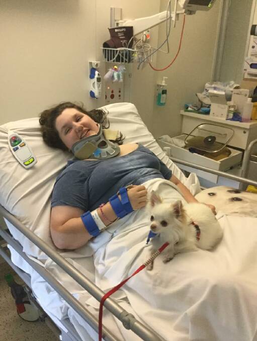RECOVERY: A picture from father Peter Yeoman of 12-year-old Milly in good spirits at The Royal Children's Hospital in Melbourne. 