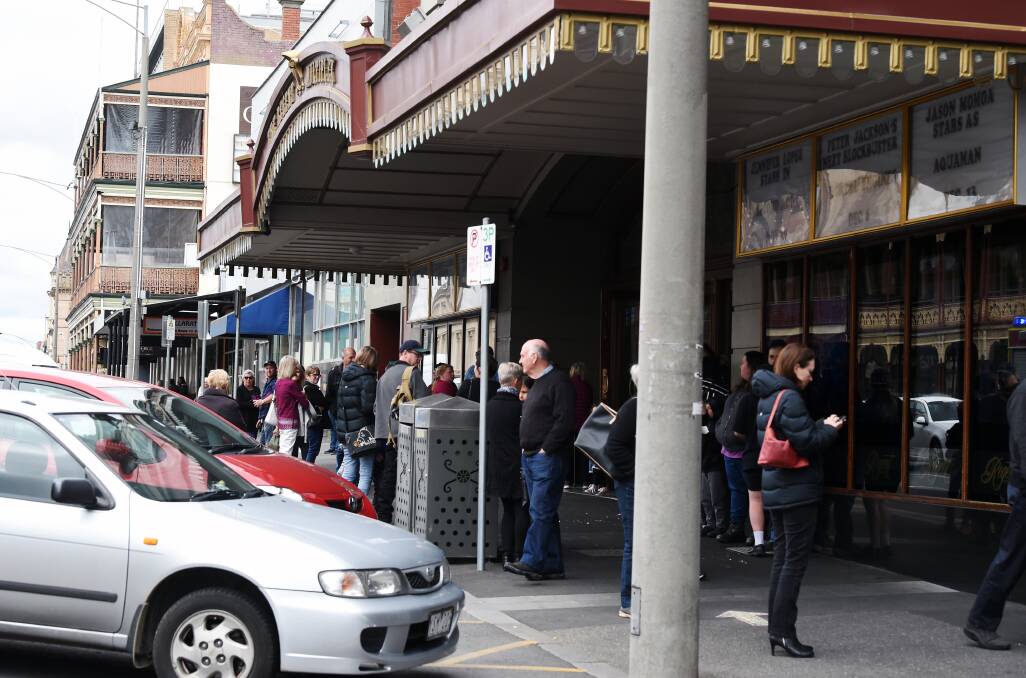 Regent Cinemas evacuated on Saturday morning. Picture: Kate Healy